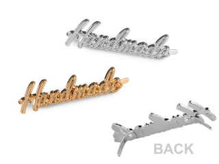 Kovový štítek/cedulka Hand made 12 x 40 mm