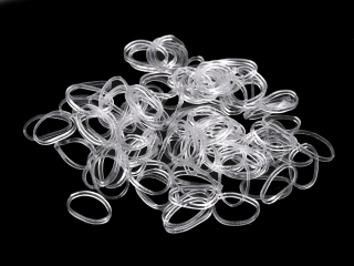Malé gumičky do vlasů, transparentní - cca 100 ks